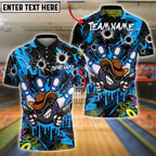 BlueJose Bowling Graffiti Cowboy With Bullet Holes Customized Name, Team Name 3D Shirt (4 Colors)
