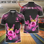 BlueJose Bowling And Pins Golden King Customized Name 3D Shirt (6 Colors)