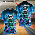 BlueJose Bowling And Pins Cyberpunk Panda Neon Street Style Customized Name, Team Name 3D Shirt (4 Colors)