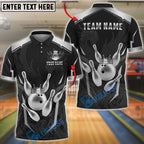 BlueJose Bowling And Pins Luxury Gold Crown Ball Phoenix Design Customized Name, Team Name 3D Shirt (6 Colors)