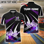BlueJose Bowling And Pins Spike Customized Name, Team Name 3D Shirt (4 Colors)