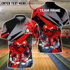 BlueJose Bowling & Pins Heart Character Cool Sunglasses Graphic Customized Name, Team Name 3D Shirt (4 Colors)