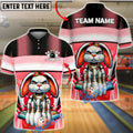 BlueJose Bowling & Pins Bunny Gangster Style Cartoon Graphic Customized Name, Team Name 3D Shirt (4 Colors)