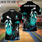 BlueJose Bowling & Pins Spartan Warrior Fire Strike Customized Name, Team Name 3D Shirt (4 Colors)