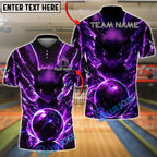 BlueJose Bowling And Pins Electric Cosmic Fox Customized Name, Team Name 3D Shirt (4 Colors)
