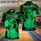 BlueJose Bowling And Pins Beer Funny Drunk Emoji Customized Name, Team Name 3D Shirt (4 Colors)