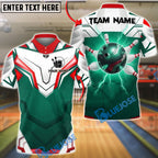 BlueJose Bowling & Pins Electric Bowling Ball Lightning Strike Design Customized Name, Team Name 3D Shirt (4 Colors)