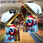 BlueJose Bowling And Pins Lights Snow Christmas Strike Customized Name, Team Name 3D Shirt (4 Colors)