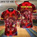 BlueJose Bowling & Pins Neon Cowboy Party Customized Name, Team Name 3D Shirt (4 Colors)