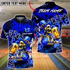 BlueJose Bowling & Pins Irish St Patrick Day Skeleton Beer Party Customized Name, Team Name 3D Shirt (4 Colors)