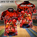 BlueJose Bowling & Pins Irish St Patrick Day Skeleton Beer Party Customized Name, Team Name 3D Shirt (4 Colors)