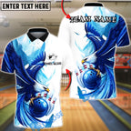 BlueJose Bowling & Pins Eagle Feather Strike Art Customized Name, Team Name 3D Shirt (4 Colors)