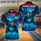 BlueJose Bowling & Pins Fire Panda Apocalypse Strike Design Customized Name, Team Name 3D Shirt (4 Colors)
