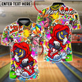 BlueJose Bowling & Pins Street Sticker Hoodie Bowler Customized Name, Team Name 3D Shirt (4 Colors)