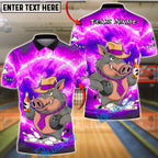 BlueJose Bowling & Pins Storm Boar Warrior Style Customized Name, Team Name 3D Shirt (4 Colors)