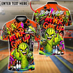 BlueJose Bowling And Pins Graffiti Cactus Bowling Funny Street Style Customized Name, Team Name 3D Shirt (4 Colors)