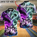 BlueJose Bowling And Pins  Fire Ice Dragon Strike Fantasy Customized Name, Team Name 3D Shirt (4 Colors)