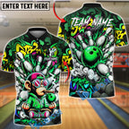 BlueJose Bowling And Pins Graffiti Monkey Street Art Explosion Customized Name, Team Name 3D Shirt (6 Colors)