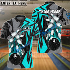 BlueJose Bowling And Pins Dropping Bomb Multicolor Customized Name 3D Shirt (4 Colors)