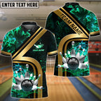 BlueJose Bowling And Pins Water And Flame Customized Name 3D Shirt (4 Colors)