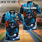 BlueJose Bowling And Pins Graffiti Wolf Streetwear Design Customized Name, Team Name 3D Shirt (4 Colors)