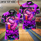 BlueJose Bowling And Pins Beer Shark Customized Name, Team Name 3D Shirt (4 Colors)