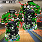BlueJose Bowling And Pins Streetwear Bear With Bowling Design Customized Name, Team Name 3D Shirt (4 Colors)