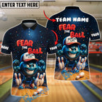 BlueJose Bowling Fear the Ball Cartoon Power Style Customized Name, Team Name 3D Shirt (4 Colors)