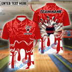 BlueJose Bowling And Pins Shockwave Customized Name, Team Name 3D Shirt (4 Colors)