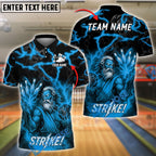 BlueJose Bowling Zeus Lightning STRIKE! Customized Name, Team Name 3D Shirt (4 Colors)