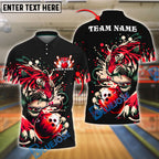 BlueJose Bowling Tiger Fierce Animal Design Customized Name, Team Name 3D Shirt (4 Colors)