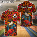 BlueJose Bowling And Pins Graffiti Eagle Street Style Customized Name, Team Name 3D Shirt (4 Colors)