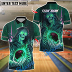 BlueJose Bowling And Pins  Cyber Reaper Design Customized Name, Team Name 3D Shirt (4 Colors)