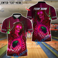BlueJose Bowling And Pins  Cyber Reaper Design Customized Name, Team Name 3D Shirt (4 Colors)
