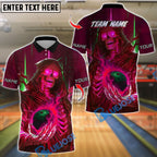 BlueJose Bowling And Pins  Cyber Reaper Design Customized Name, Team Name 3D Shirt (4 Colors)