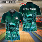 BlueJose Neon Cool Bowling Ball with Shades Customized Name, Team Name 3D Shirt (4 Colors)