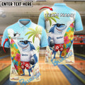 BlueJose Bowling Tropical Shark Personalized Name, Team Name Unisex Shirt