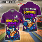 BlueJose Shark Bowling Chill Customized Name, Team Name 3D Shirt (4 Colors)