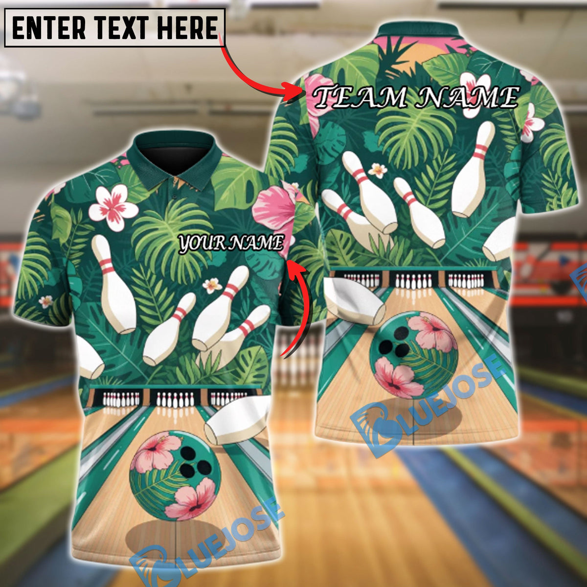 BlueJose Bowling And Pins Tropical Paradise Personalized Shirt