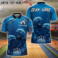 BlueJose Bowling And Pins Dolphin Ocean  Blue Customized Name, Team Name 3D Shirt