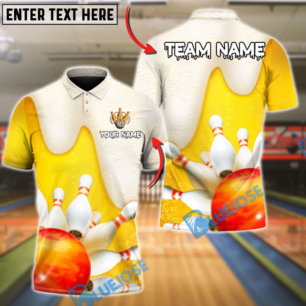 BlueJose Bowling And Pins Cold Beer Strike Personalized Shirt