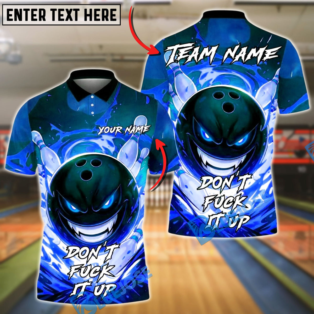 BlueJose Bowling And Pins Angry Flame Customized Name, Team Name 3D Shirt (4 Colors)