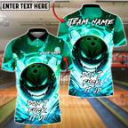 BlueJose Bowling And Pins Angry Flame Customized Name, Team Name 3D Shirt (4 Colors)