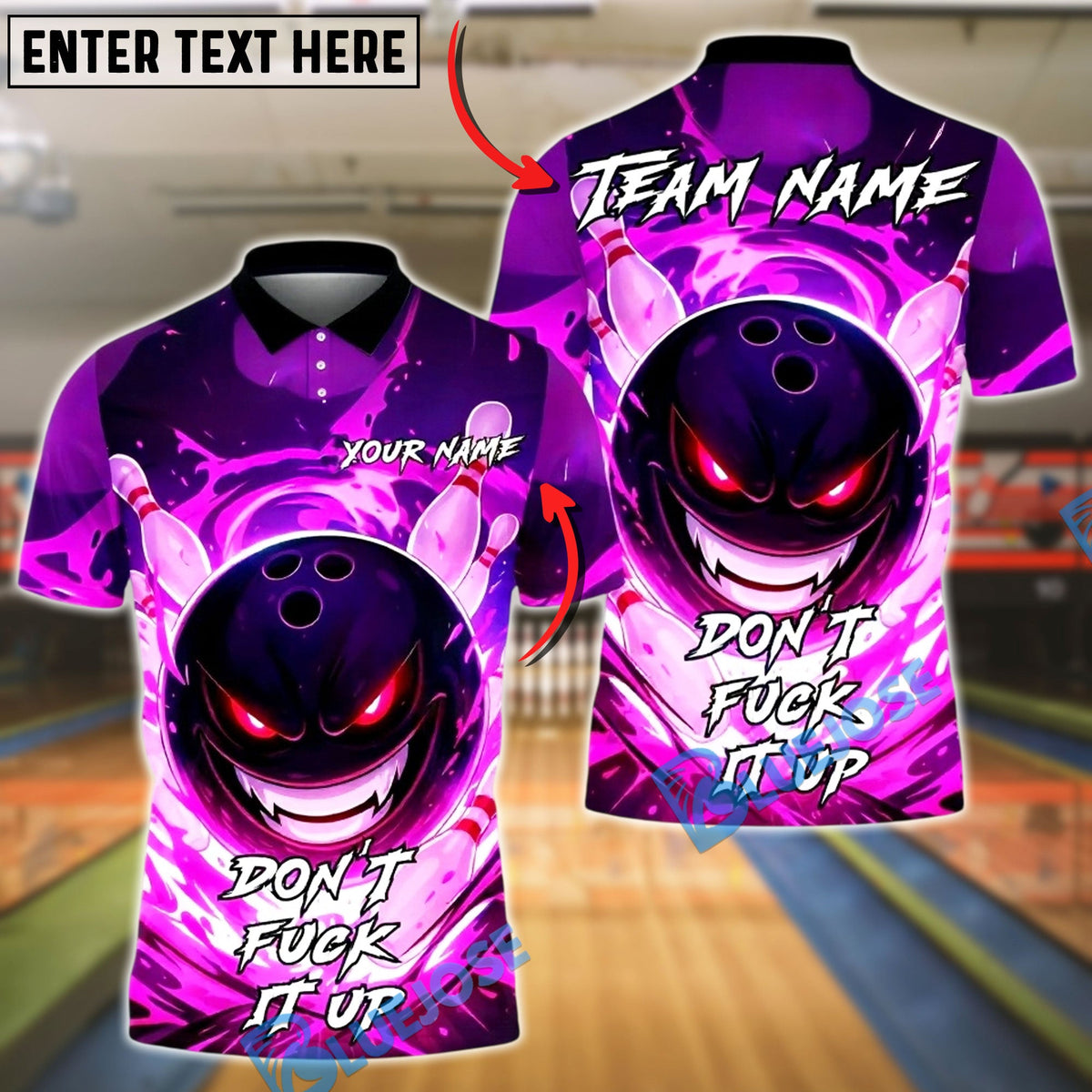 BlueJose Bowling And Pins Angry Flame Customized Name, Team Name 3D Shirt (4 Colors)