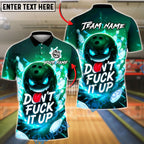 BlueJose Bowling And Pins Evil Bowling Ball Customized Name, Team Name 3D Shirt (4 Colors)