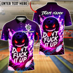 BlueJose Bowling And Pins Evil Bowling Ball Customized Name, Team Name 3D Shirt (4 Colors)