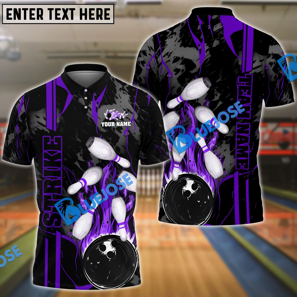 BlueJose Bowling And Pins Strike The Blood Multicolor Customized Name 3D Shirt (4 Colors)