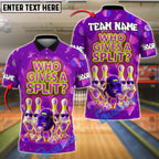 BlueJose Neon Bowling Shirt Who Gives A Split Design Customized Name, Team Name 3D Shirt (4 Colors)