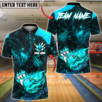 BlueJose Bowling And Pins Fire Dragon And Magma Pattern Customized Name, Team Name 3D Shirt (4 Colors)