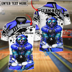 BlueJose Bowling And Pins HipHop Bear Customized Name, Team Name 3D Shirt (4 Colors)